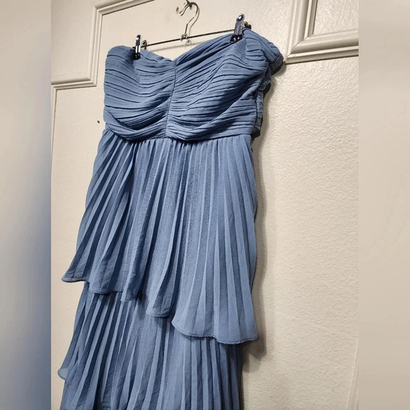 Lulus Seriously Sensational Light Blue Strapless Tiered Maxi Dress Wedding Party - Picture 7 of 9